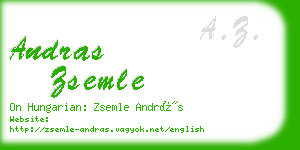andras zsemle business card